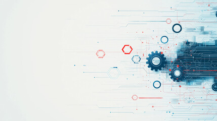 Wall Mural - A blue and white background with a lot of hexagons and dots