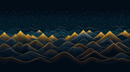 Wall Mural - a mountain range with a blue sky background