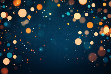 Canvas Print - A black background with a lot of bright orange dots