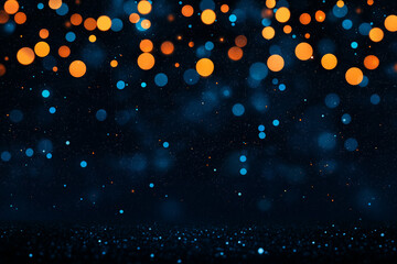 Canvas Print - A black background with a lot of bright orange dots