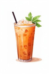 Canvas Print - Drink white background refreshment freshness.