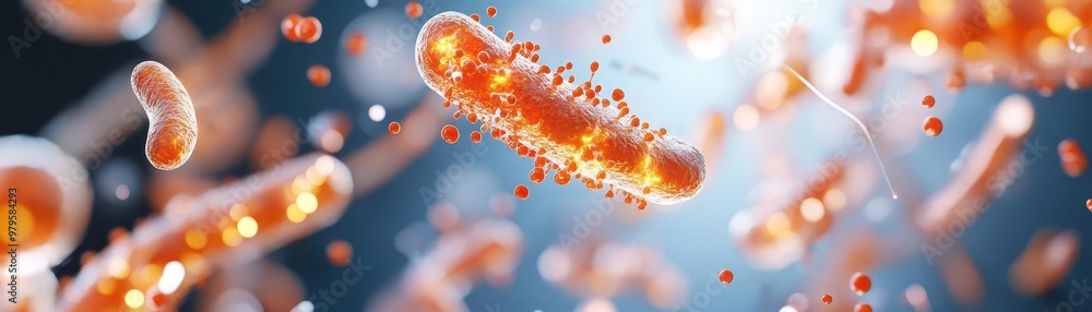 Microscopic view of bacteria, showing their shapes and structures ...