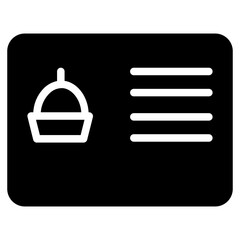 Canvas Print - Bill Delivery Food Glyph Icon