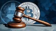 © Artem - Judges gavel over bitcoin logo and blockchain code