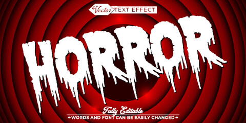 Canvas Print - White and Red Horror Vector Editable Text Effect Template