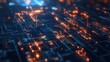 © pornthip - Abstract Digital Circuit Board Pattern with Glowing Lines