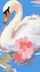 Poster - Swan painting cartoon animal.