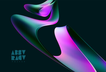 Wall Mural - abstract background of fluid iridescent shape. elegant vector wallpaper.