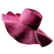 © nsit0108 - Stylish wide brim pink summer hat with ribbon, creating a chic and fashionable accessory for sunny days