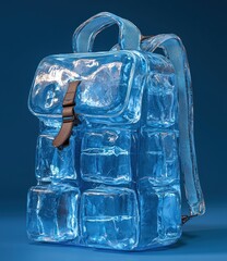 Sticker - Abstract backpack design made of ice blocks, side view