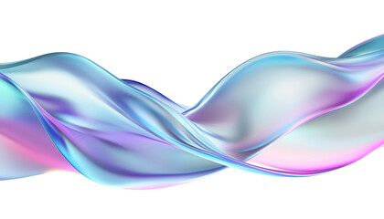 Wall Mural - blue pink purple wave fluid holographic Iridescent 3d render abstract isolated on transparent background cutout
