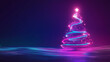 © Andres Mejia - Neon christmas tree shining on dark background