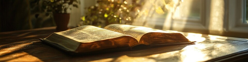 Wall Mural - there is a book on the table. Selective focus