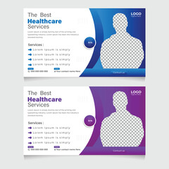 Creative healthcare web banner thumbnail, Medical concept cover, and thumbnail Design Template