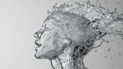 Surreal Water Head Sculpture