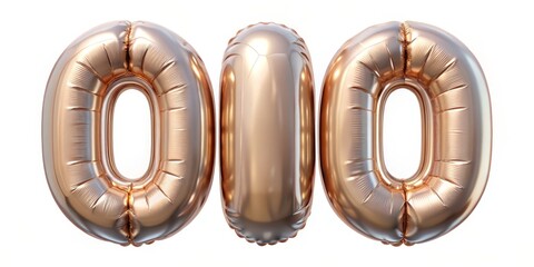 Poster - Three Gold Balloons Representing Number 000, 3D Render, Balloon, Gold, Number 000