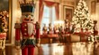 © Benjarin - A festive nutcracker stands proudly in a beautifully decorated room, showcasing a vibrant Christmas tree and holiday cheer.