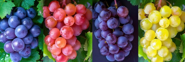 A collection of colorful grape fruit