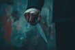© Vlad - Holding Knife. Man's Hand with Sharp Knife on Abstract Background Symbolizing Violence
