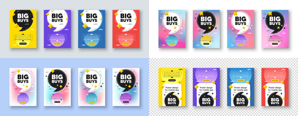 Canvas Print - Poster templates design with quote, comma. Big buys tag. Special offer price sign. Advertising discounts symbol. Big buys poster frame message. Quotation offer bubbles. Comma text balloon. Vector