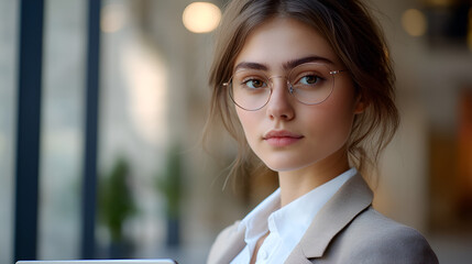 Canvas Print - woman with laptop