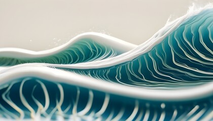 Wall Mural - delicate waves pattern on a crisp white background