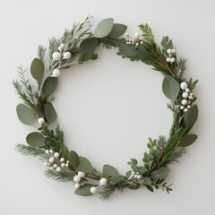 Wall Mural - Beautiful exquisite wreath is on a white background