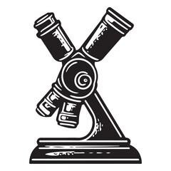 Wall Mural - microscope icon vector design, simple microscope flat icon on isolated white background