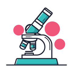 Wall Mural - microscope icon vector design, simple microscope flat icon on isolated white background