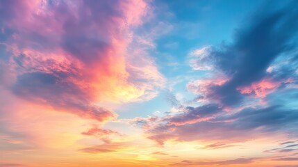 Poster - The sky is filled with clouds and the sun is setting, creating a beautiful
