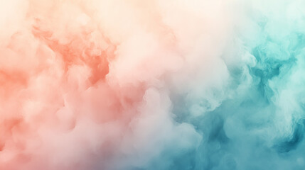 Sticker - Vivid Cloudscape With Soft Blue And Pink Orange Pastel Gradients In A Dreamy Abstract Style