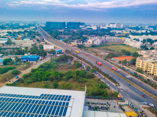 Beautiful Chennai city landscape ariel view. Picture clicked at Chennai, Tamil Nadu, South India, India