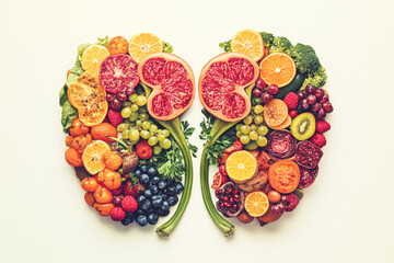 Sticker - A plate of fruit is arranged to look like a pair of lungs