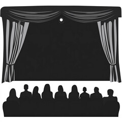 Canvas Print - Theatre Audience Silhouette, Illustration Isolated On White Background