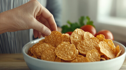 Golden tortilla chips ready for sharing in a cozy kitchen