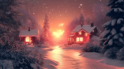 Wall Mural - Christmas Scene