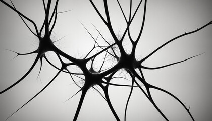 Wall Mural - Monochrome color of neurons