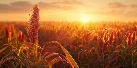 Canvas Print - Sunrise over a Field of Grain