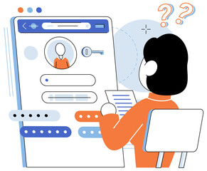 user authorization. vector illustration. user access to sensitive data should be authorized through 