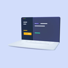3D laptop coding for programmer