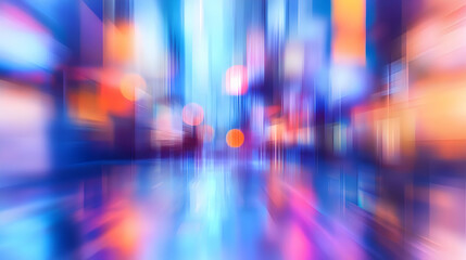 Wall Mural - Abstract Cityscape with Blurred Lights and Motion