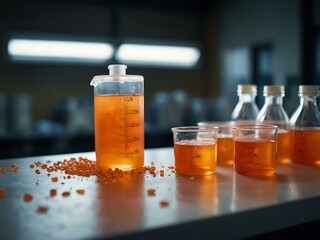 Poster - Orange silica gel in a lab setting