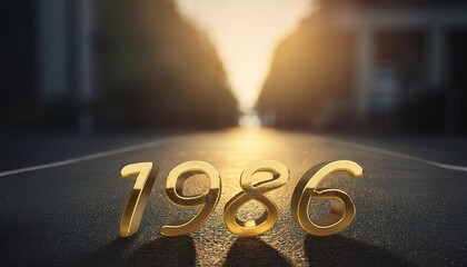 1986 Golden Numbers Symbolizing Nostalgia and Celebration