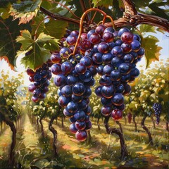 Wall Mural - Vineyard Grapes in Summer