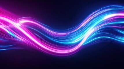 Aufkleber - Vibrant digital wave with pink and blue lights, flowing gracefully against a dark background, perfect for technology and design projects.