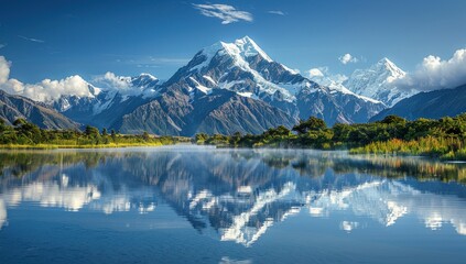 Wall Mural - Majestic Mountain Reflection