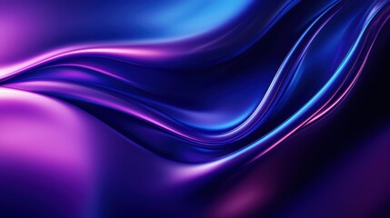 Fototapete - Abstract vibrant waves of purple and blue light create a stunning visual effect, perfect for backgrounds and artistic designs.