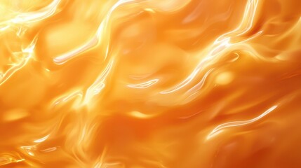 Aufkleber - Bright orange abstract background with fluid textures and shimmering highlights, perfect for vibrant design projects.