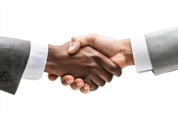 A close-up of two hands shaking, symbolizing agreement, partnership, and collaboration in a professional setting.