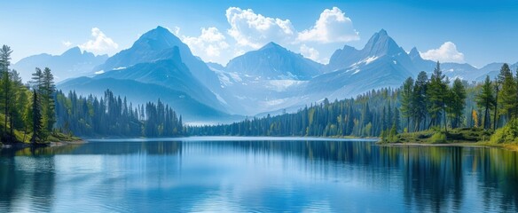 Sticker - Serene Mountain Lake Landscape